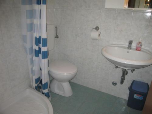 a bathroom with a toilet and a sink at room 1 in Pula