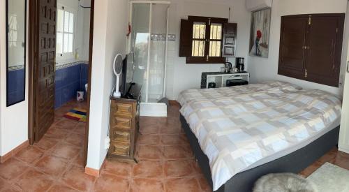 Postel nebo postele na pokoji v ubytování Casa Tranquila Apartment mit atemberaubendem Meerblick Balkon Incl Badezimmer