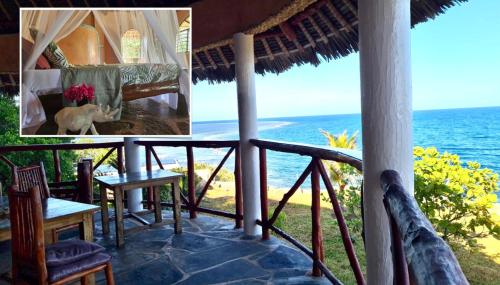 a view of the ocean from a resort balcony at Eagle Suite 38m2 in Villa 560 m2, Indian Ocean View in Shimoni