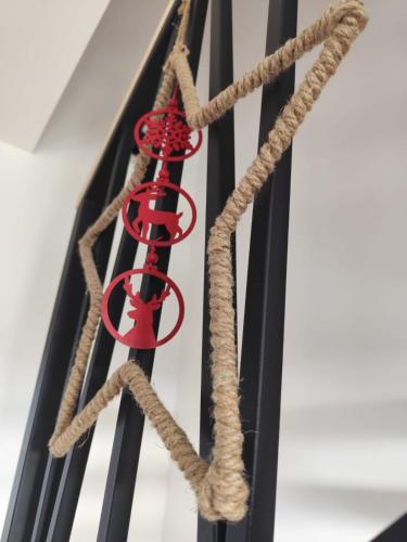 a group of ropes hanging from a railing at Górska Stodoła in Lipowa