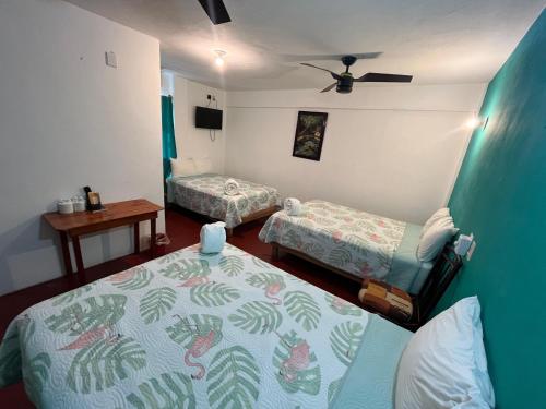Ένα ή περισσότερα κρεβάτια σε δωμάτιο στο Hotel Doña Mary Huatulco