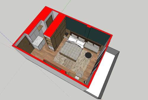 a rendering of a small house at Bens apartment & Hotel 3 in Hanoi