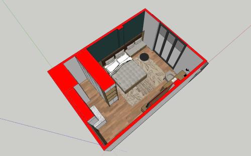a rendering of a floor plan at Bens apartment & Hotel 3 in Hanoi