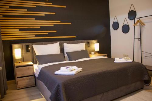 Ένα ή περισσότερα κρεβάτια σε δωμάτιο στο Ferienhaus Landruhe