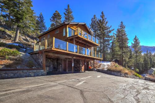 a large wooden house on top of a mountain at Tallac View in Stateline