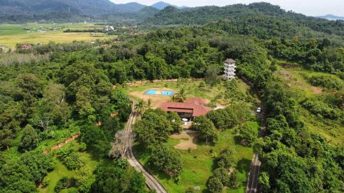 an aerial view of a house on a hill at Pickleball Peak Villa Langkawi by Langit Hill in Ulu Melaka