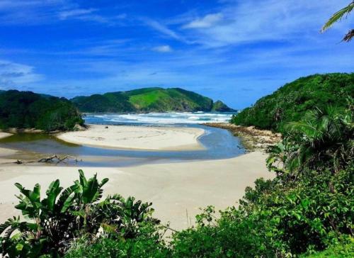 a beach in the middle of the ocean at Ikaya Accommodation PSJ in Port St Johns