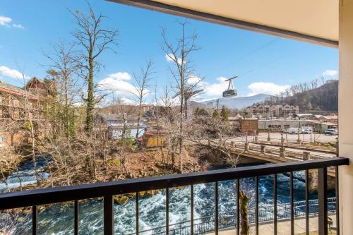 a view of a river from a balcony at Econo Lodge Inn & Suites on the River in Gatlinburg