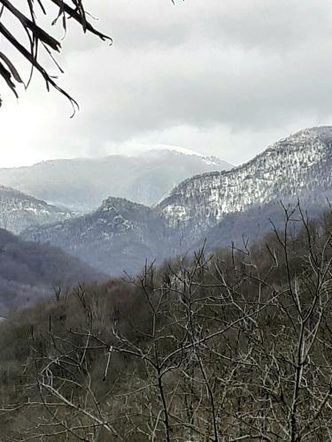 Pemandangan gunung umum atau pemandangan gunung yang diambil dari rumah percutian