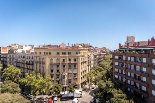an aerial view of a city with buildings at Midtown Apartments in Barcelona
