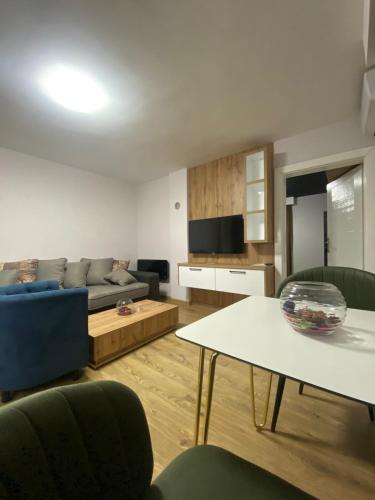 Kuchyň nebo kuchyňský kout v ubytování Relax & Lux apartman