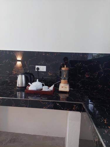 a counter top with a blender on top of it at Sea Glow - Tangalle in Tangalle