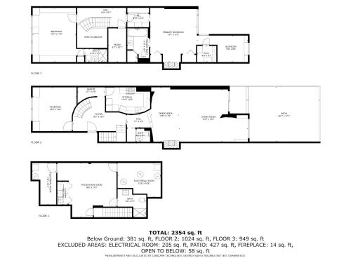 a floor plan of a house at Private Beautiful Townhome w Zen Garden in New York