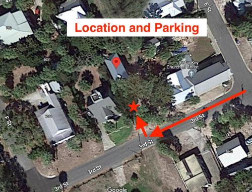 a map of the location of a trailer park at Cedar Hill Depot in Cedar Key