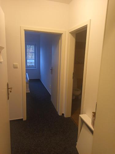 a hallway with a hallway leading to a bathroom at Penzion mezi zámky in Kostelec nad Orlicí