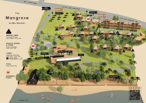 a map of the mangrove resort and spa at The Mangrove Phuket by Blu Monkey in Panwa Beach