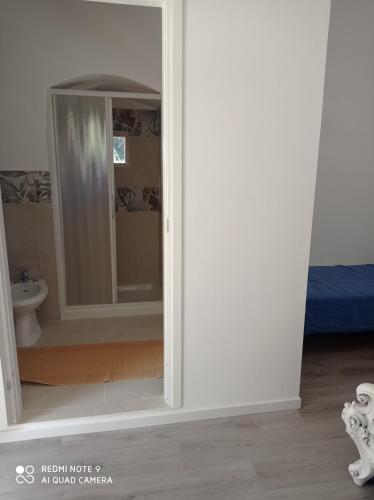a bathroom with a shower and a toilet at Oasi di san Benedetto in Castellaneta