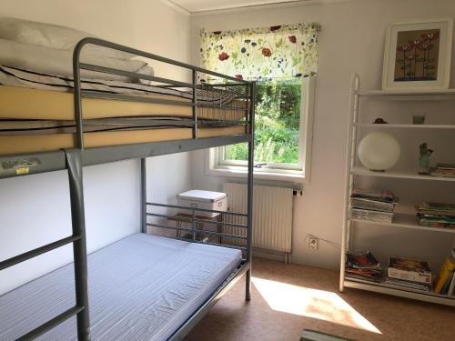 a bedroom with two bunk beds and a window at Amazing Home In Aplared With 2 Bedrooms in Aplared