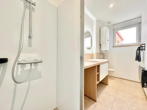 un bagno con doccia e lavandino di Le Ronsard - Élégance - Central a Mont-de-Marsan