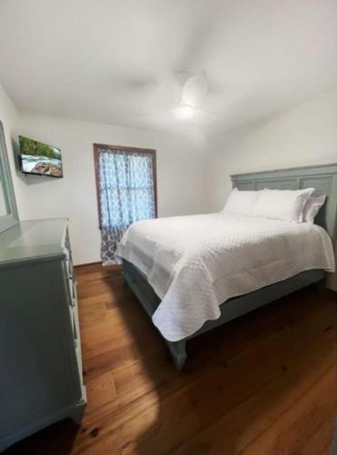 a bedroom with a large bed and a window at Cozy and Comfy with Lake Access in Mineral