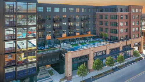 an artist rendering of the planned redevelopment of a building at Indie Deep Ellum in Dallas in Dallas