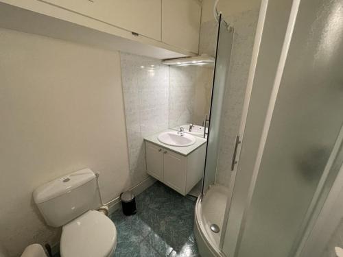 Ένα μπάνιο στο Studio rénové au pied des pistes, idéal pour 4 pers, avec WiFi, animaux acceptés, casier à skis inclus - FR-1-787-54