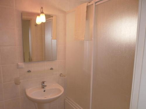a bathroom with a shower and a sink at Villa Romantica 17 in Milas