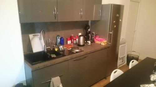 Eldhús eða eldhúskrókur á Chambre privée dans un appartement en colocation à Grenoble A3C6