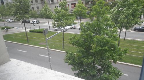a view of a city street with a chain at Chambre privée dans un appartement en colocation à Grenoble A3C6 in Grenoble