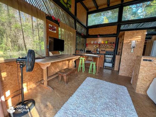 Η κουζίνα ή μικρή κουζίνα στο Chalés Ayty