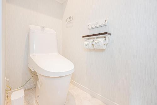 a bathroom with a white toilet in a room at Arashi hotel 嵐ホテル in Tokyo