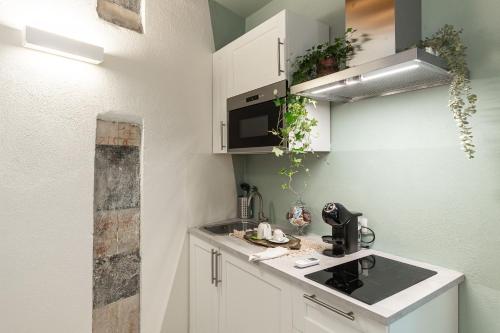 Dapur atau dapur kecil di Luxury in Centro - 3min Acquario