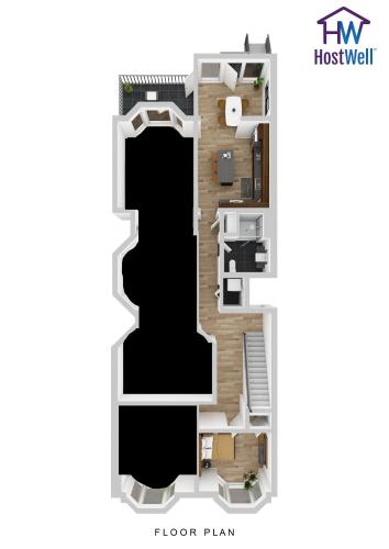 Půdorys ubytování 4br2ba Remodeled Home In The Heart Of The Castro!