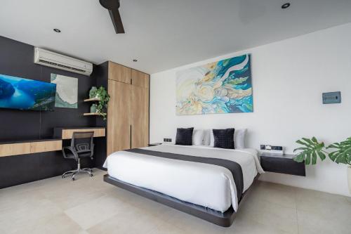 Ένα ή περισσότερα κρεβάτια σε δωμάτιο στο Onyx Beach Hotel