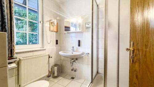 a bathroom with a sink and a toilet at Smart Resorts B&B 3 BB 1004 in Winterberg