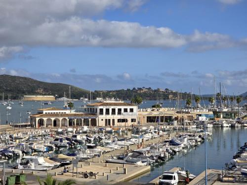 a bunch of boats parked in a marina at Apartamento Joandani by Feseal - Puerto Pollensa in Port de Pollensa