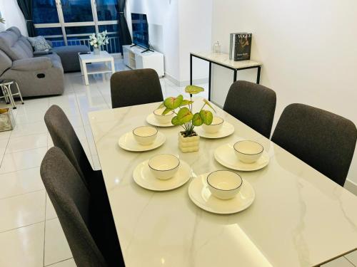 Zona de estar de Kulai Apartment 3BR-5BR near IOI, Aeon and Senai Airport