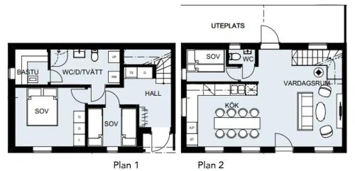 a floor plan of a house with diagrams at Bastuvallen - Ramundberget in Bruksvallarna