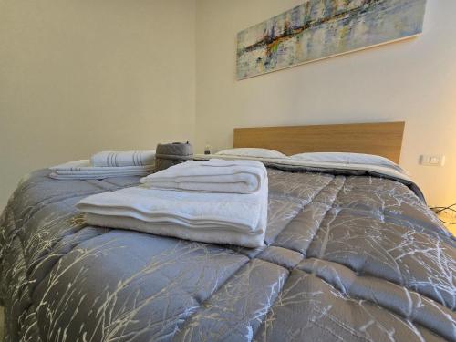 a bed with two towels on top of it at Fabroniana apartment Elegant in Pistoia