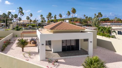 arial view of a house with a roof at Villa Monrel Mambo Beach in Willemstad