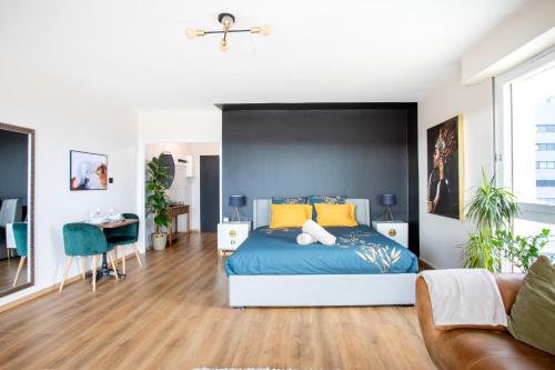 Postel nebo postele na pokoji v ubytování Nouveau, Vue incroyable, terrasse & confort