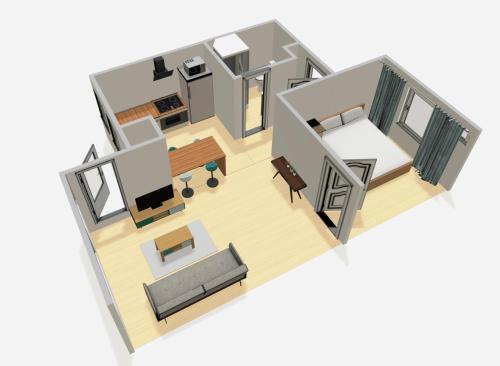 Une pièce d'une toute petite maison dans l'établissement Échappée marine T2 Dunkerque, à Dunkerque