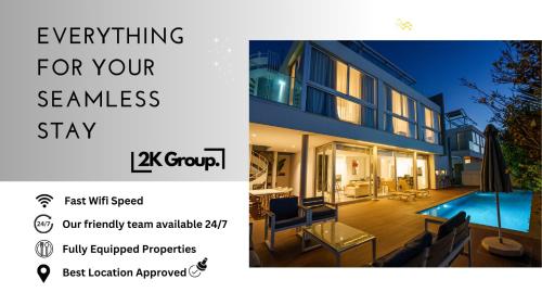Kolam renang di atau dekat dengan Hubstay - Seaview Pearl Suite Mackenzie by Larnaca Airport