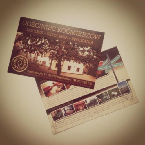 a brochure with a picture of a building at Gościniec Koćmierzów in Sandomierz