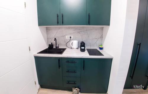 Kuchyň nebo kuchyňský kout v ubytování Maxim Apartments