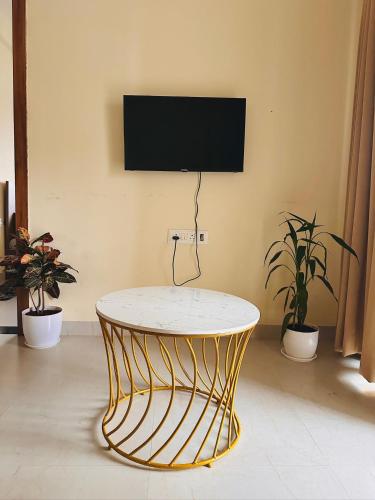 TV a/nebo společenská místnost v ubytování Robins Roost 2BHK Modern AC Flat in Wakad Pune