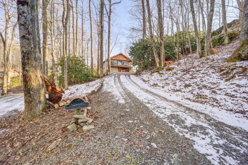 a house on the side of a dirt road at 5 Mi to Dtwn Pet-Friendly Gem in Blowing Rock! in Blowing Rock