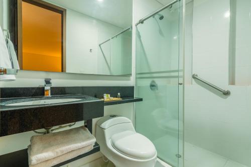 Koupelna v ubytování Hotel Soleira