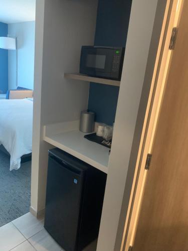 a room with a bed and a microwave and a desk at Holiday Inn Express Jesup by IHG in Jesup