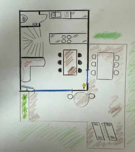 a drawing of a floor plan of a house at ALPEN WOHLFÜHLQUARTIER in Bayersoien
